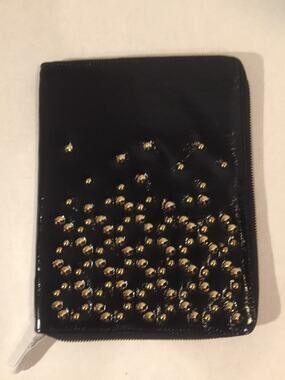 Be&D Women's Ipad Case Black W/ Gold Studs 8"X10" New